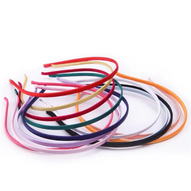 Diademas de satén para niña y mujer, 10 piezas, 5mm, aros coloridos para el pelo, diadema de Metal, accesorios de joyería - Imagen 2