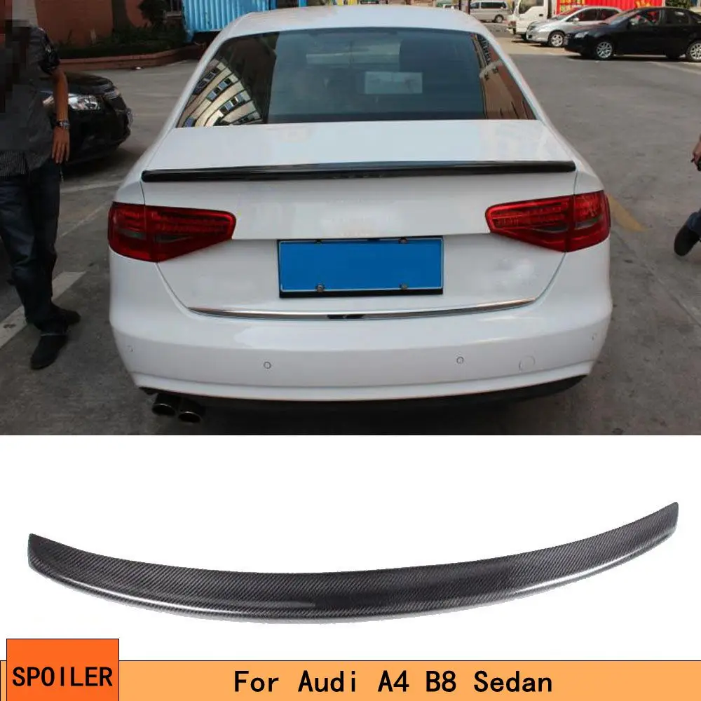 Carbon Fiber Rear Trunk Boot Spoiler Wing Lip For Audi A4 B8 Sedan Non-Sline 2009-2015 | Автомобили и мотоциклы