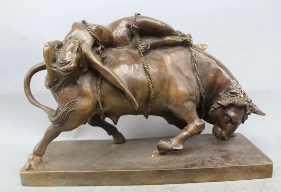 Фабрики 1" китайская Бронзовая ферма Belle On Bull Ox коррида Статуя художественная скульптура животных