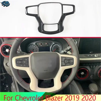 

For Chevrolet Blazer 2019 2020 Carbon Fiber Style Steering Wheel Panel Cover Bezel Trim Insert Badge Molding Garnish