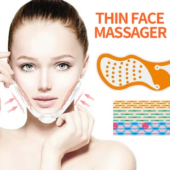 

EMS Face Lifting Machine Facial Muscle Stimulator V Face Slimming Exerciser EMS Massager For Face With Gel Pads Skin Lift Tools