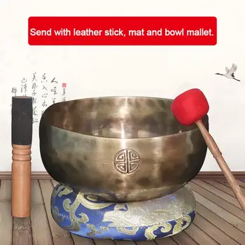 

Music Handmade Buddha Tibet Bowl Drum Ritual Music Therapy Copper Chime Copper Tibetan Singing Bowl Musical Instrument