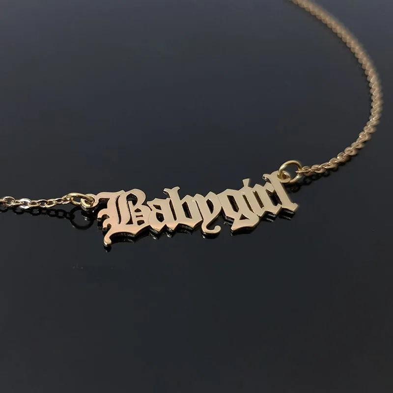Минимализм Ангел малышка принцесса Babygirl ожерелья с буквой для женщин ювелирные