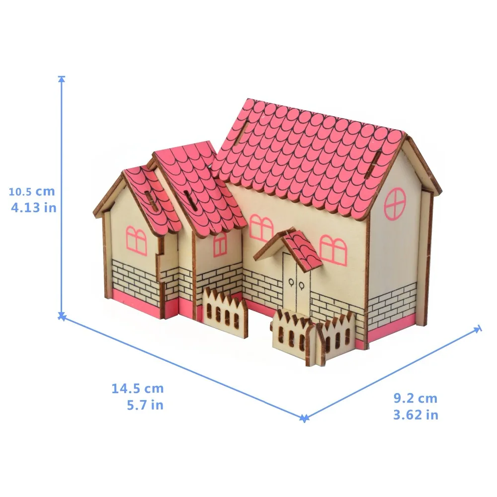 The Puprle House DIY 3D деревянные головоломки по дереву, сборочный набор, режущие деревянные игрушки для рождественского подарка 3110