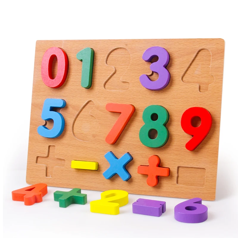 Children's Montessori wooden toy puzzle digital letters animal learning cognitive puzzles educational toys for children gift
