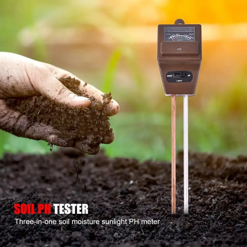 3 в 1 Цифровой тестер влажности почвы солнечного света рН-метр тестер для растений цветы кислотность измерение влажности садовые растения