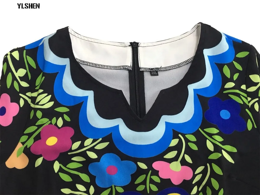 Autumn African Dresses for Women 2019 News Fashion Robe Long Dress Floral Print Bazin Vestidos Dashiki Party African Clothes 05