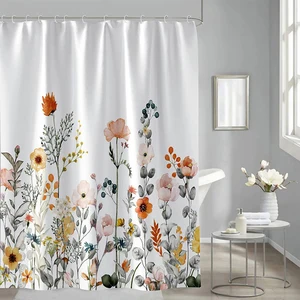Aquarell Blume Bad vorhang flora gedruckt dusche vorhang wasserdichte polyester gewebe bad vorhang für bad home decor