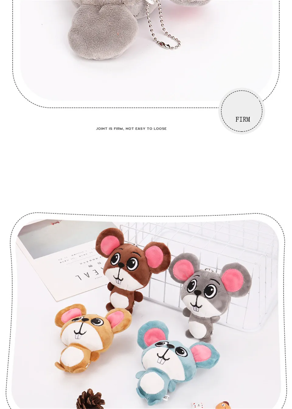 Mouse Doll Plush Doll Keychains Plush Toys Pendant Small Gifts Animals Nature Pendant Keychains Plush Cute Plush Keychains