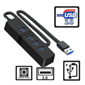 

4 Port Computer Adapter Splitter Extender Laptop Expander Multiple Drive Free Networking Keyboard Mouse USB3.0 Hub High Speed