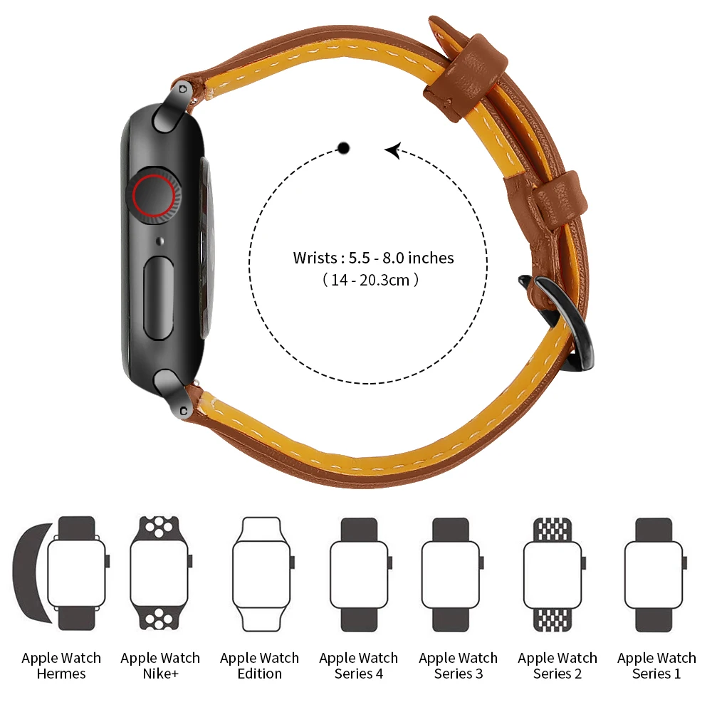 Joyozy модный сменный ремешок для apple watch 38 мм 40 мм 42 мм 44 мм Классический кожаный ремешок для iWatc серии 5/4/3/2
