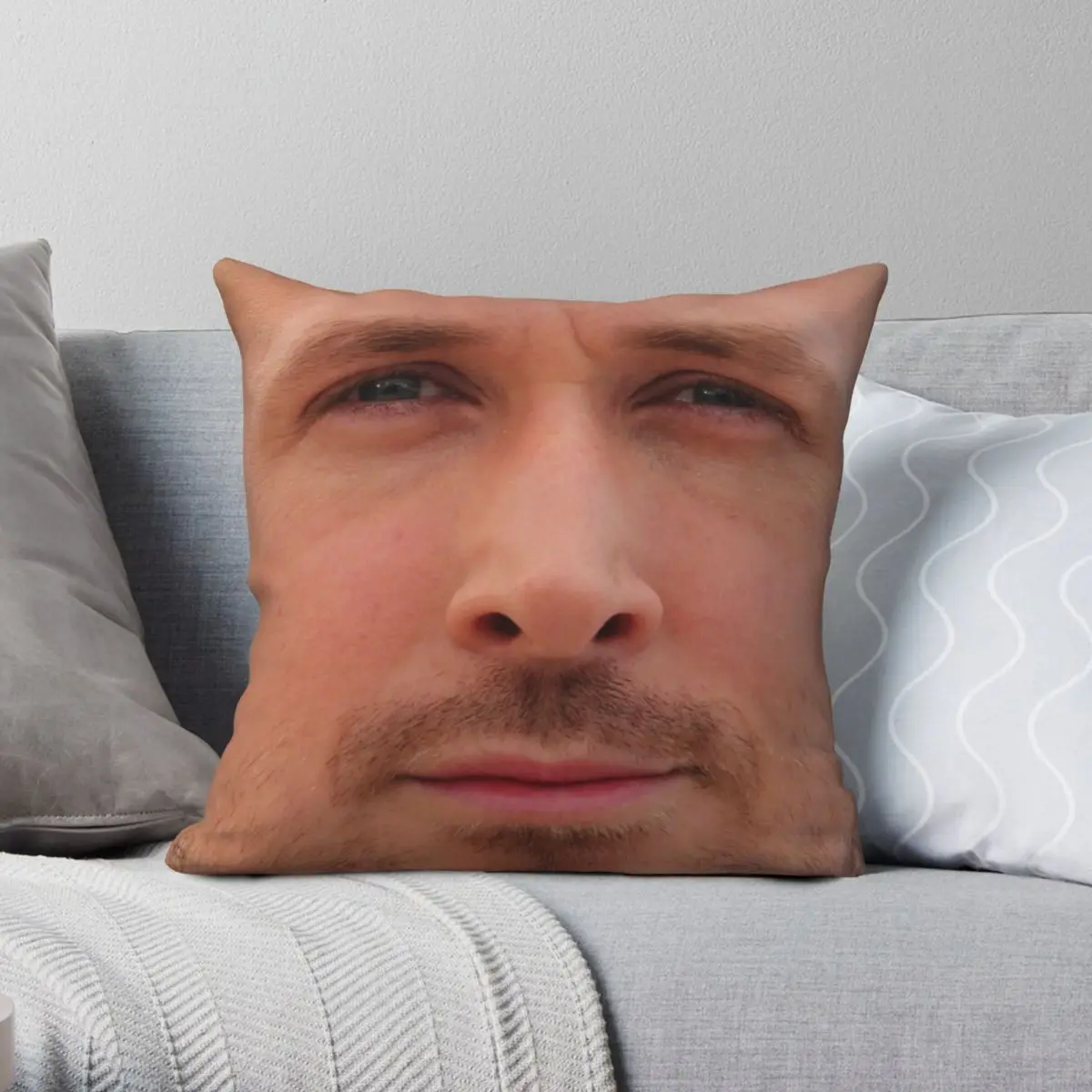 Ryan Gosling Face II Square Pillowcase Polyester Linen Velvet Pattern Zip Decor Pillow Case Home Cushion Cover