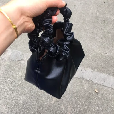 PU Leather Black Повседневные женские сумки-тоут из кроличьей шерсти, плюшевые женские сумки на плечо, роскошные меховые женские Сумки из искусственной кожи, сумка-мешок через плечо, сумка клатч кошелек - Цвет: PU Leather Black