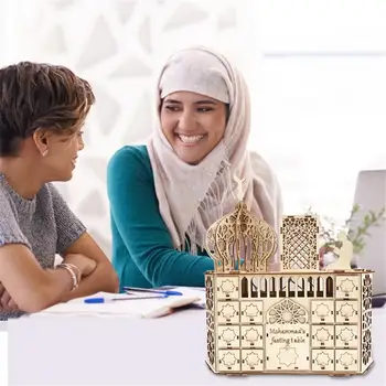 

2020 Ramadan Countdown Calendar Eid Mubarak Candy Gift Countdown DIY Calendar Wooden Small Drawer Holiday Party Decoration Gift