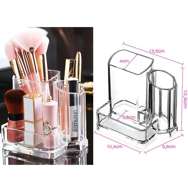 Transparent Makeup Brush Storage Box Organizer Acrylic Cosmetics Manager Jewelry Storage Box Office Supplies Business Card