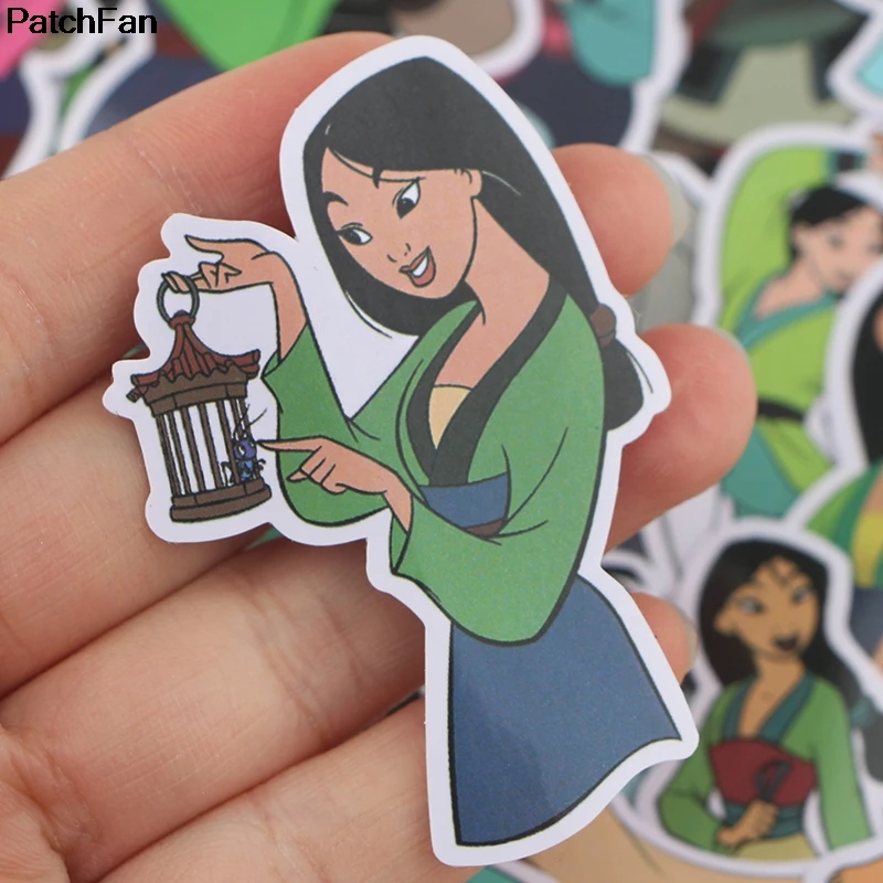 Patchfan 21 шт. классический Мулан водонепроницаемый мультфильм наклейка для автомобиля багаж телефон ноутбук мото велосипед настенные наклейки для гитары A2629