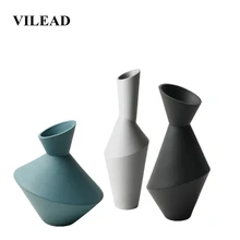 VILEAD 34 см керамическая Геометрическая ваза статуэтки в скандинавском стиле креативные абстрактные ремесла мягкие украшения домашний Декор Орнамент