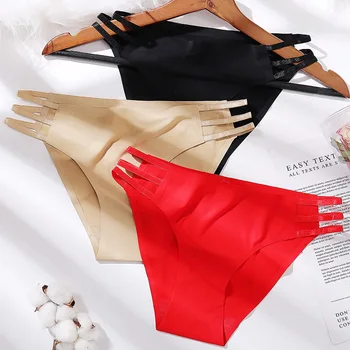 

M-XL Women Panties Solid Color Sexy Lingerie Female Underpants Seamless Panties Briefs Women's Underwear Hot Side Strap Design
