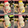 480ml Plastic Water Bottle Cute Tour Drinking Bottles Shaker Yakult Shape Kawaii Milk Carton Glass Water Bottles For Girl Bidon 2