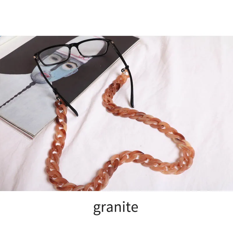 granite 20 цветов модная акриловая конфетная цветная цепочка для очков для чтения для женщин шнуры бисерный шнурок для очков удерживающие ремни цепочка для солнцезащитных очков - Цвет: granite