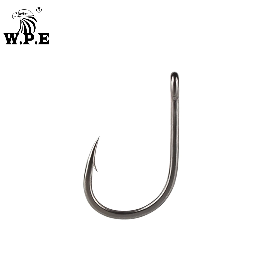 W.P.E BKK 30pcs/lot Fishing Hook 2#-8# Barbed Circle Fishhooks High Carbon Steel Stainless Fishing Hook Jig Carp Fishing Tackle
