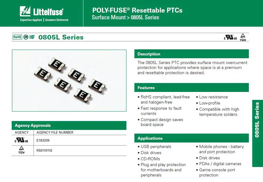 100 шт х 0805L серии PTC 6V 9V 15V POLYFUSE 0805 SMD предохранители сбрасываемый PTC предохранитель для Littelfuse