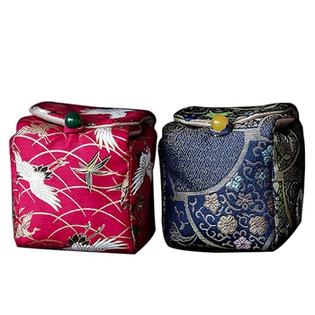

Tea Cup Teapot Storage Bag for Travel Handmade Cloth Bags Teaware Holder Vintage Pack Chinese Kung Fu Tea Set Accessories Crafts