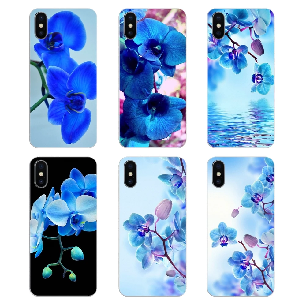 Для iPod Touch iPhone 4 4S 5 5S 5C SE 6 6S 7 8 X XR XS Plus MAX силиконовые чехлы для телефонов синие цветы