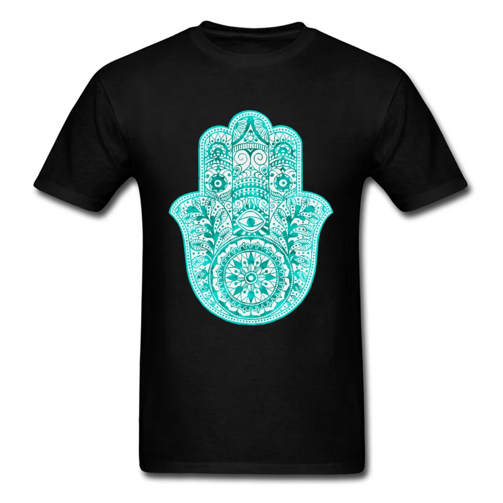 

Fitted Men T-shirts O-Neck Short Sleeve 100% Cotton Turquoise Hamsa Hand Tops T Shirt Summer Tops Shirt Top Quality Man