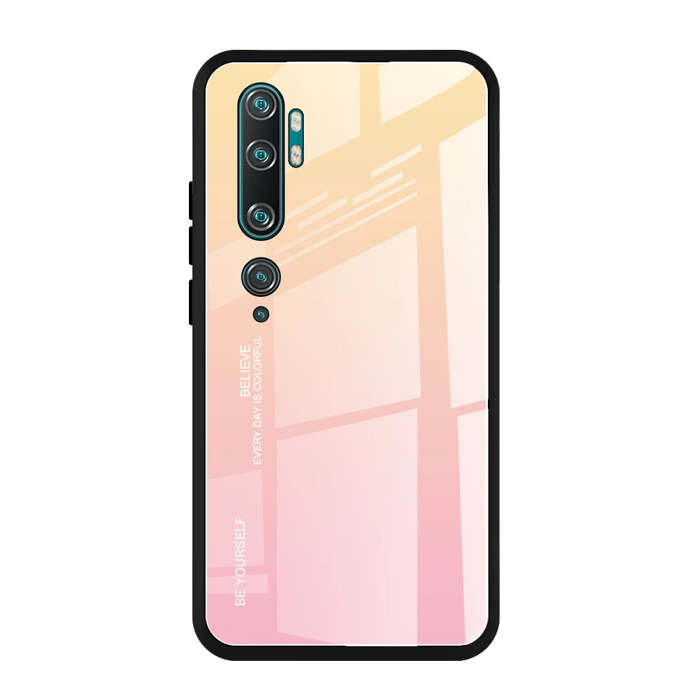 6 Чехол для Xiaomi mi Note 10, роскошный градиентный закаленное стекло, твердая мягкая рамка, полная задняя крышка, чехлы для Xiao mi CC9 Pro, противоударные чехлы - Цвет: 6