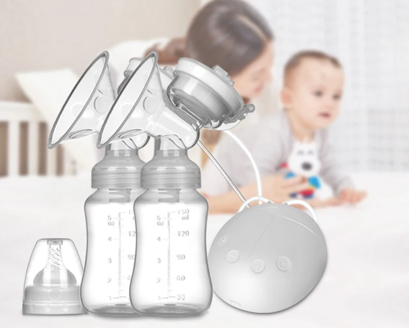 Double Electric Baby Breast Pump Powerful Suction Nipple USB Pump With Baby Milk Bottle Cold Heat Pad Breast Feeding Tool BB5173 (3)