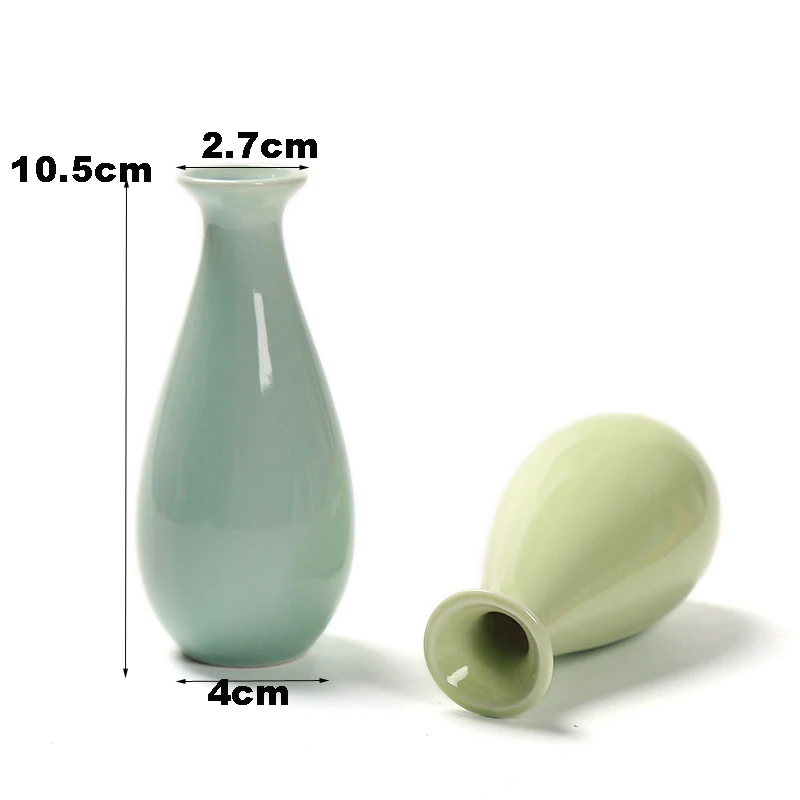 Ceramic Vase Candy Color Mini Desktop Vase Hydroponic Vase Flower Arrangement Bottle Cute Flower Pot Simple Home Decorations 6