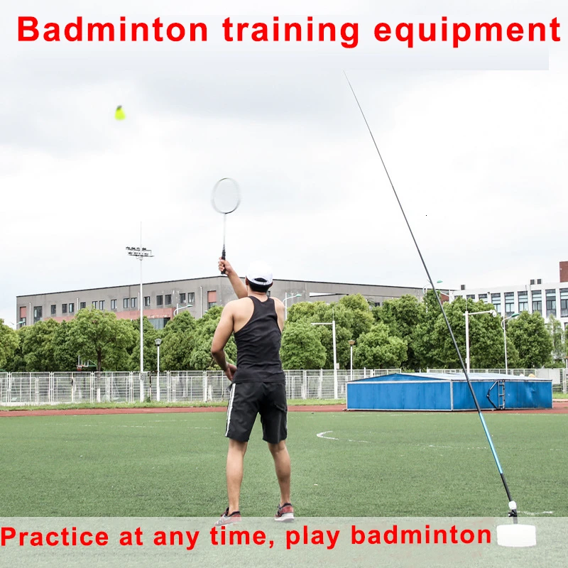 guoxia74534 Badminton Training Tool Elastic Portable One Person Badminton Single Play Rebound Practice Swing Automatic Sparring Badminton Set 