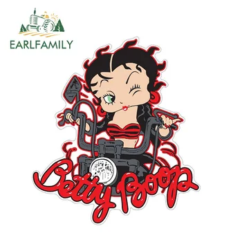 

EARLFAMILY 13cm X 11.6cm Betty Boop Biker Stickers Car Styling Vinyl Decals Graphic Decor Window Bumper Car Stickers