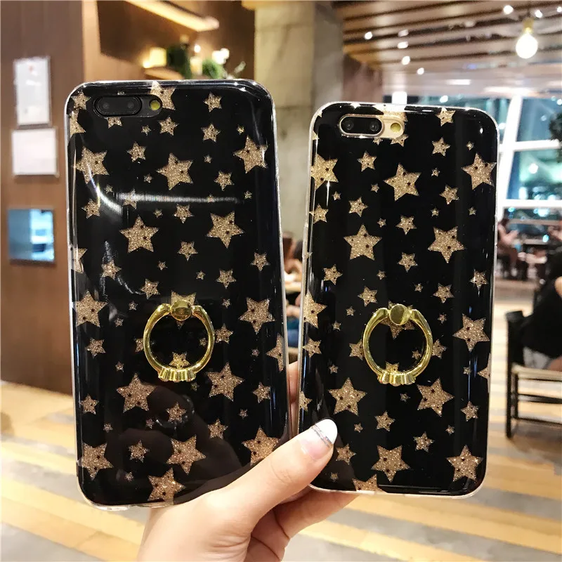 

High Quality Glitter Shining Star Phone Case For Samsung S10 S9 S8 Plus Note 10 9 A90 A80 A70 A50 A30 M30 Case Ring Stand Cover