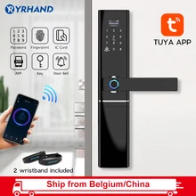 Приложение Tuya smart life электронный интеллектуальный водонепроницаемый биометрический отпечаток пальца умный дверной замок с WiFi для дома из цинкового сплава