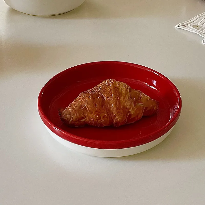 Ceramic Plate Dessert New Ceramic Dessert Plate Red Dessert Plates Ceramic Bowl Dessert
