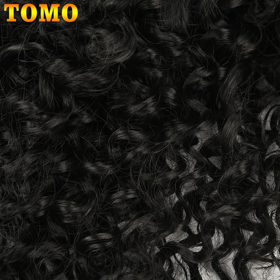 TOMO Synthetic 8" Bouncy Small Curly Pony Tail Hair With Two Plastic Combs Ponytail Hair Extensions Short Hairpiece Blonde Brown