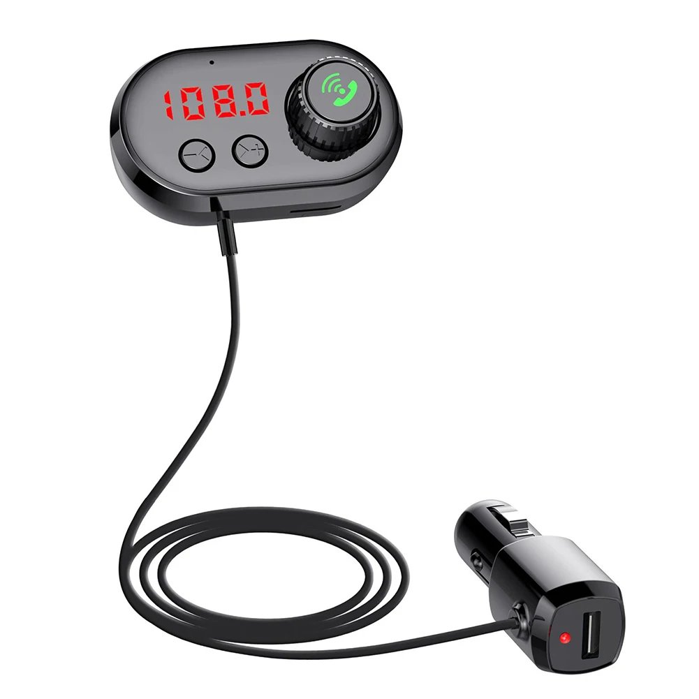 Fm-передатчик Bluetooth V5.0 Handsfree USB Автомобильное зарядное устройство MP3-плеер с ароматерапевтическим ядром LFX-ING - Цвет: Black