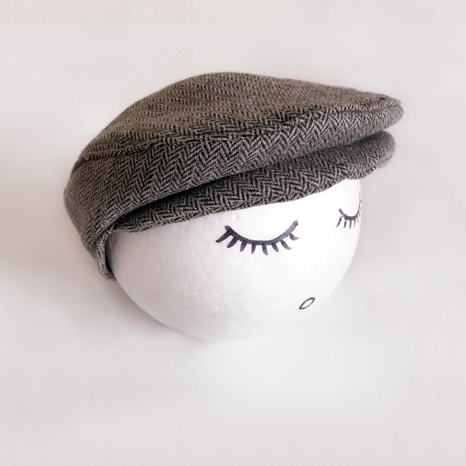 Black Grey Детские Подставки для фотографий новорожденных шляпа для маленьких мальчиков шапка для взять реквизит для фотосессии - Цвет: Black Grey