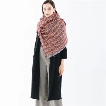 

New European and American fashion thousand birds grid fine flow Su thick winter warm imitation cashmere scarf