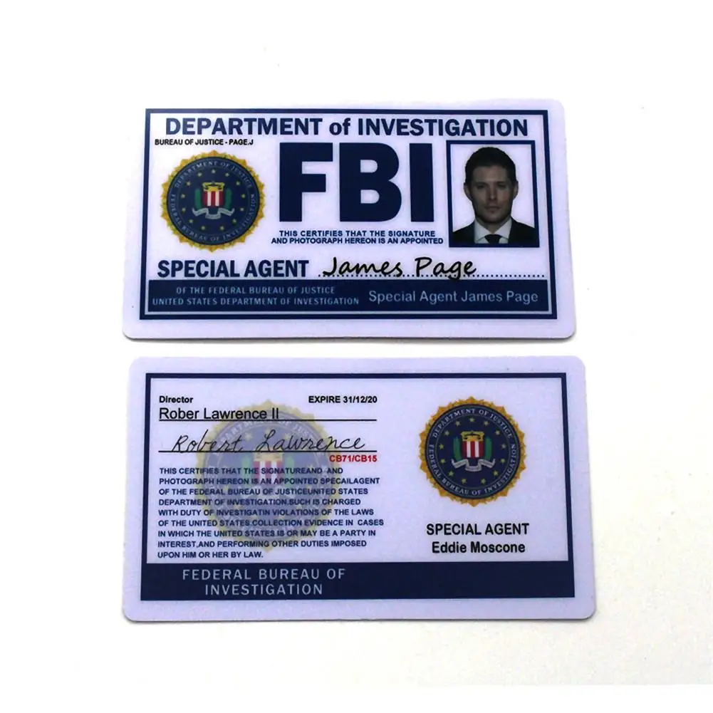 Supernatural Dean Sam1 Winchester FBI Badge Card Holder Police ID Cards 