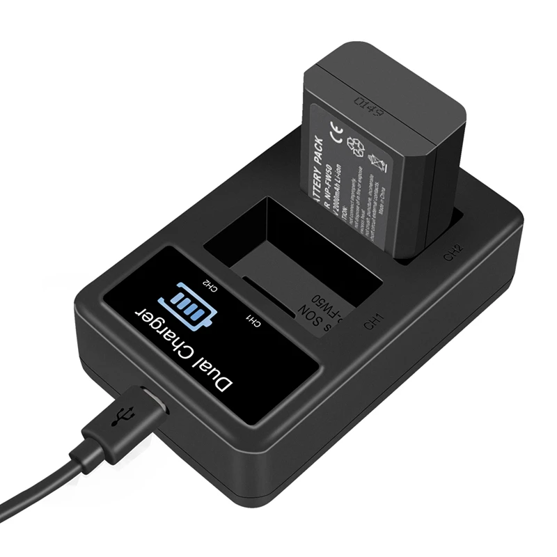 Зарядное устройство с двумя Usb портами и ЖК дисплеем для Sony Fw50 Np Fw50|Зарядные