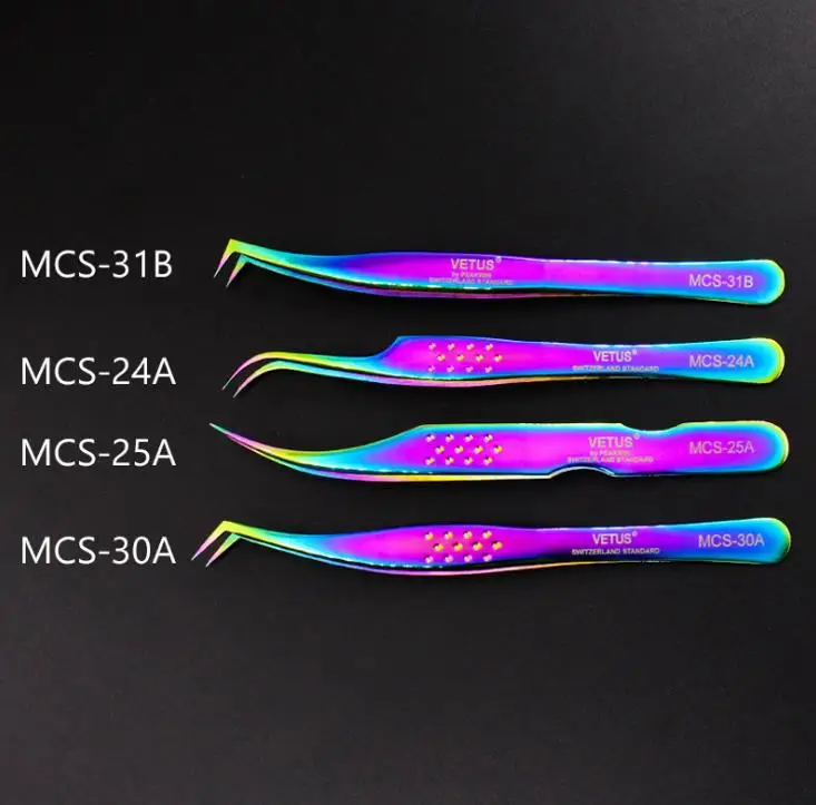 

50pcs Golden color Premium Beauty Makeup Tweezers Eyelash Ultra Fine High Precision stainless steel SN28