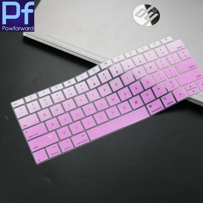 fadepurple Для MacBook Air 13 дюймов выпуска A1932 с сенсорным ID силиконовой клавиатурой водонепроницаемый пыленепроницаемый защитный чехол - Цвет: fadepurple