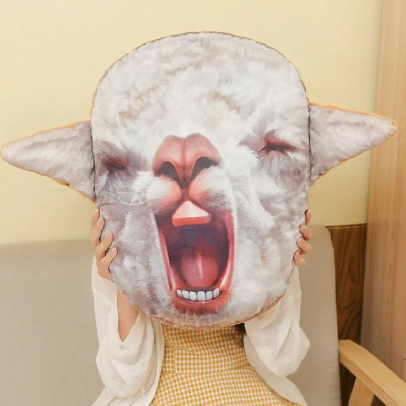 3D симуляция альпаки кукла подушка мягкая кукла милая забавная трава китайский мем "Mud Horse" креативные плюшевые игрушки животные игрушечная овечка мягкая игрушка
