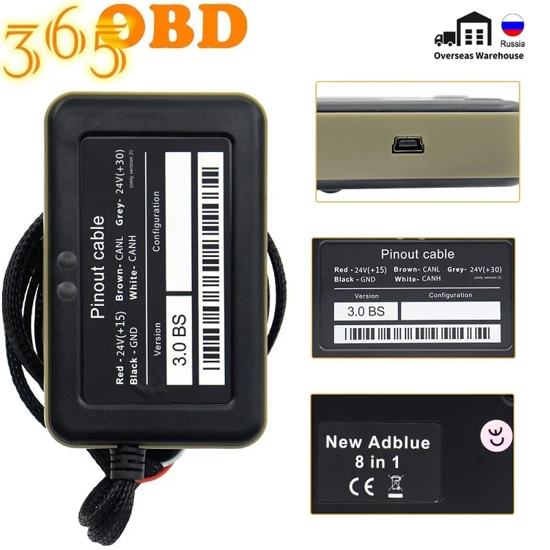 Высококачественная эмуляционная коробка Adblue 8 в 1 с программирующим адаптером + 9