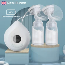 Real Bubee – tire lait électrique Rechargeable, Double, sans BPA, 3 modes, Intelligent, Massage automatique, forte aspiration
