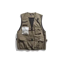 Nanxia Qiaozhuang 19 осенний мужской топ в европейском и американском стиле, уличная мода в стиле ретро, с несколькими карманами, жилет, мужской 19175