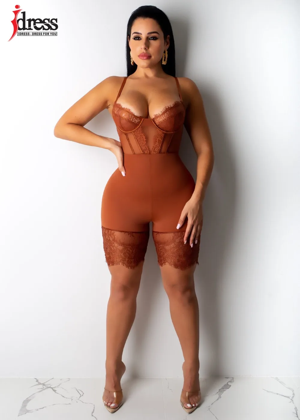 IDress Sexy Women See Through Floral Lace Sleepwear Babydoll Erotic Cosplay Costume Porno Body Mujer Mesh Sheer Lace Playsuit (3)